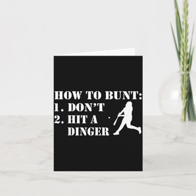 How To Bunt Don't Hit A Dinger Funny Baseball Soft Card (Front)