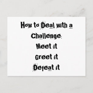How to Deal with a Challenge Motivational Postcard