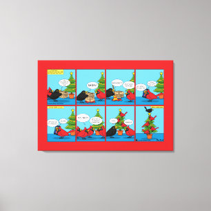 How to Decorate a Christmas Tree Comic Canvas Print