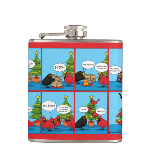 How to Decorate a Christmas Tree Comic Hip Flask