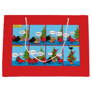 How to Decorate a Christmas Tree Comic Large Gift Bag