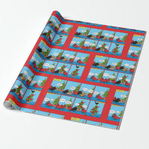 How to Decorate a Christmas Tree Comic Wrapping Paper