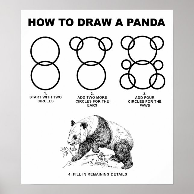 How to Draw a Panda Funny Poster (Front)