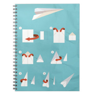 How to Fold a Paper Aeroplane Spiral Notebook