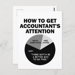 How To Get Accountant's Attention Break Something Postcard