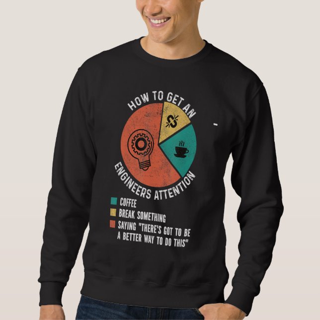 How To Get An Engineers Attention Funny Engineer E Sweatshirt (Front)