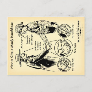 How to Give a Manly Handshake Postcard