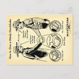 How to Give a Manly Handshake Postcard