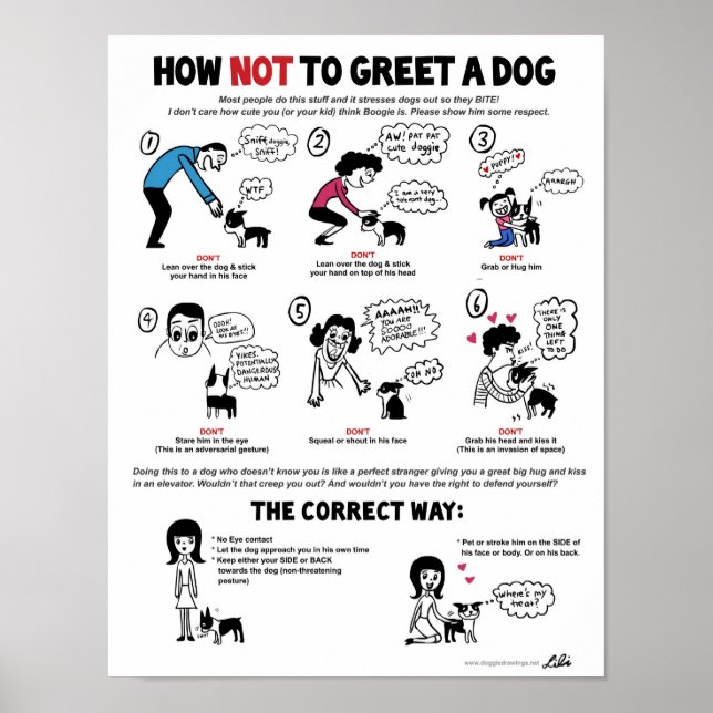 How To Greet A Dog poster (11 x 14") - by Lili Chi (Front)