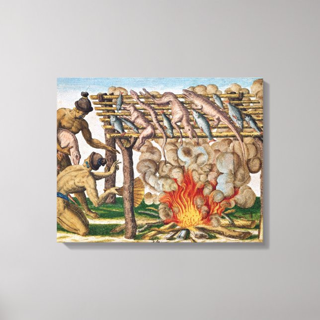 How to grill animals, from 'Brevis Narratio' Canvas Print (Front)