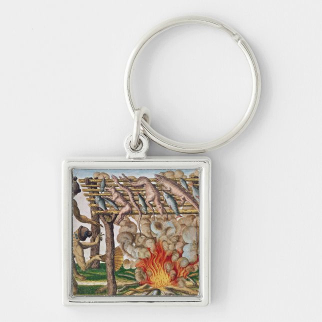 How to grill animals, from 'Brevis Narratio' Key Ring (Front)