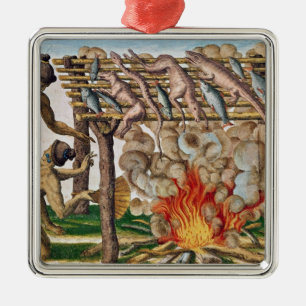 How to grill animals, from 'Brevis Narratio' Metal Tree Decoration