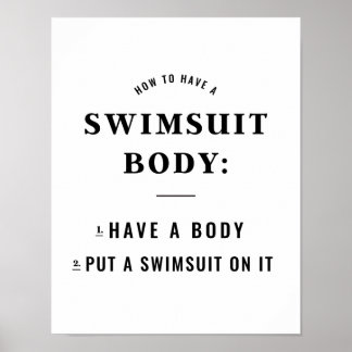 How-to Have a Swimsuit Body PRINT! Poster