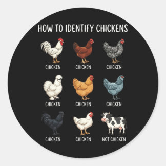 How To Identify Chickens  Classic Round Sticker