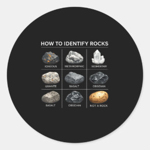 How to identify rocks geology lover mineral classic round sticker