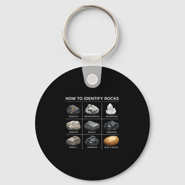 How to identify rocks geology lover mineral key ring (Front)