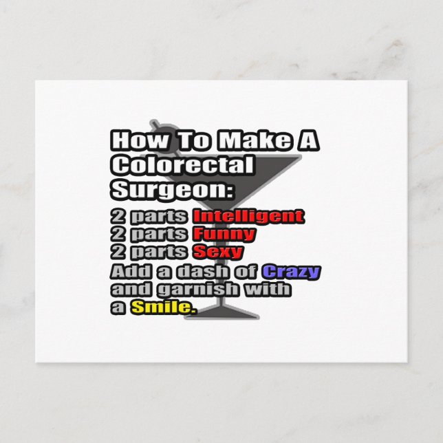 How To Make a Colourectal Surgeon Postcard (Front)