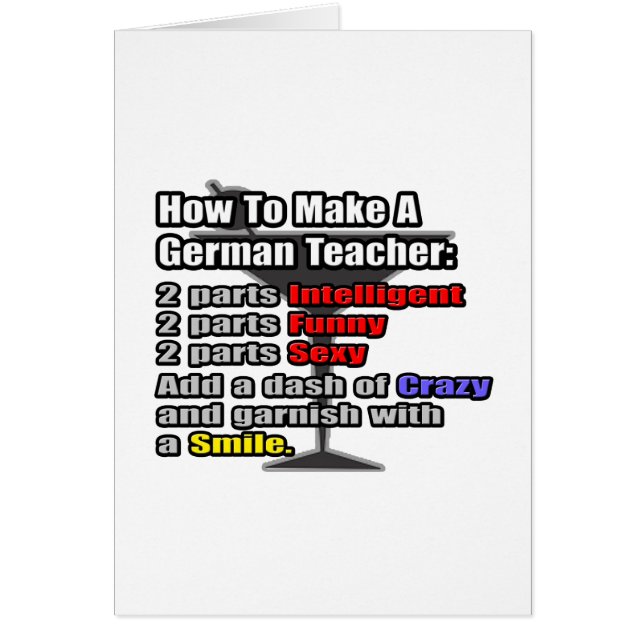 How To Make a German Teacher (Front)