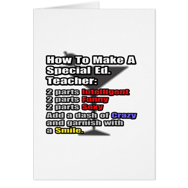 How To Make a Special Ed. Teacher (Front)
