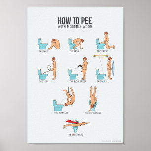 How to Pee with Morning Wood (fits all A4 frames) Poster
