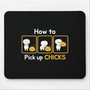 How To Pick Up Chicks, Cute Hand Drawn Design Mouse Mat