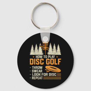How To Play Disc Golf Funny Frisbee Golfing Player Key Ring