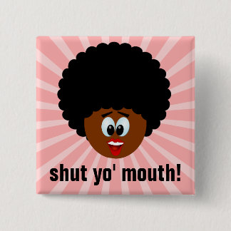 How to politely suggest that someone stop talking 15 cm square badge