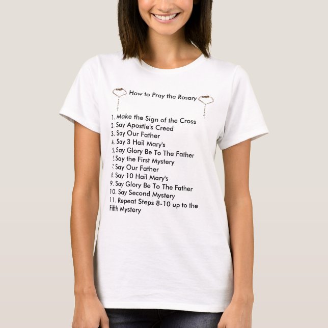 How to Pray the Rosary Women's Shirt (Front)