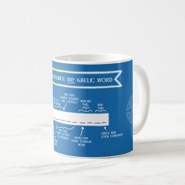 How to Pronounce Any Gaelic Word (Scottish blue) Coffee Mug (Front Right)