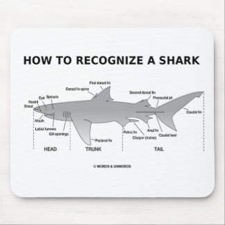 How To Recognise A Shark (Biology Humour) Mouse Mat