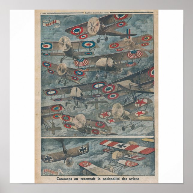 How to recognise the nationality of aeroplanes poster (Front)