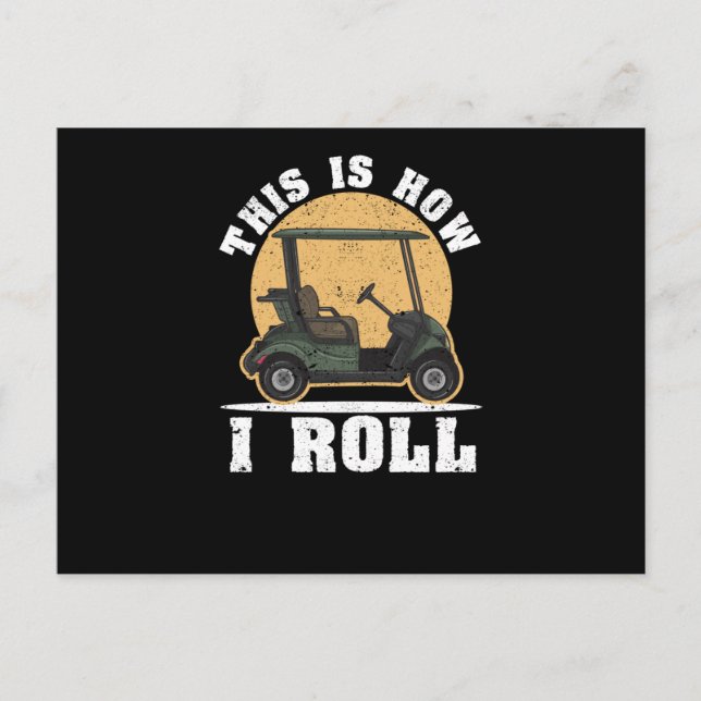 How to roll golf rolling cart drive golfers drive postcard (Front)