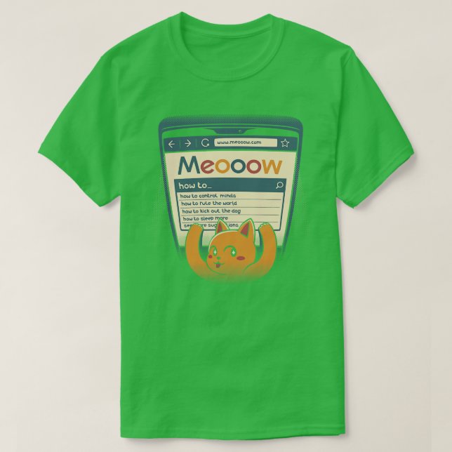 How To Rule The World Cat Using a Computer by Tobe T-Shirt (Design Front)
