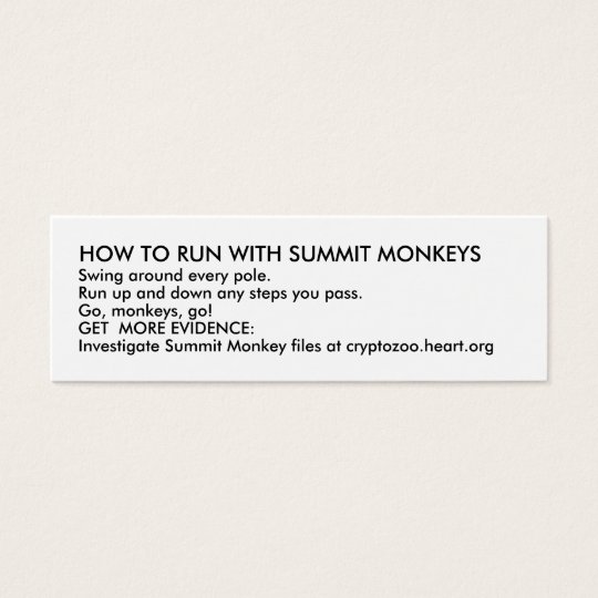 HOW TO RUN WITH SUMMIT MONKEYS MINI BUSINESS CARD