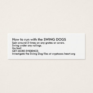 How to run with the SWING DOGS