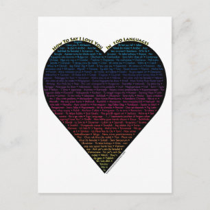 How to say I Love You in 100 different languages Postcard