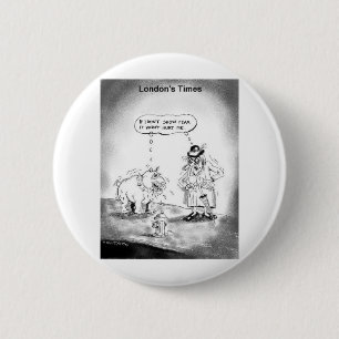 How To Scare A Big Dog Funny Cartoon Gifts & Tees 6 Cm Round Badge