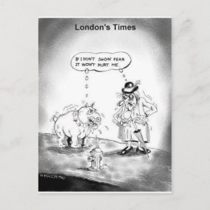 How To Scare A Big Dog Funny Cartoon Gifts & Tees Postcard