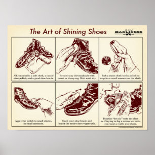 How to Shine Your Shoes Illustrated Guide Poster