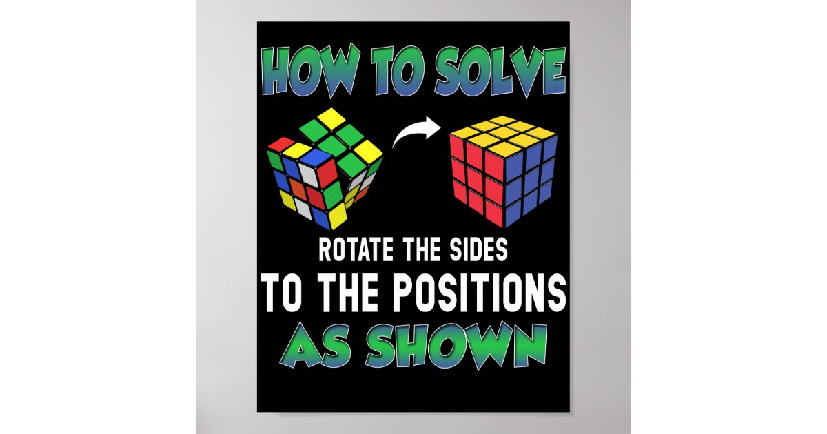 How To Solve Puzzle Cube Cubing Poster Zazzle How To Solve Puzzle Cube Cubing Poster Zazzle
