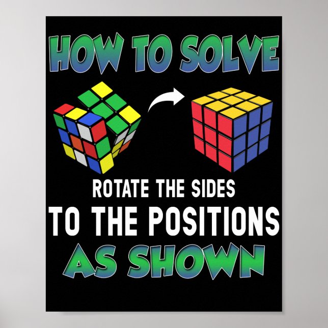 How To Solve Puzzle Cube Cubing Poster (Front)