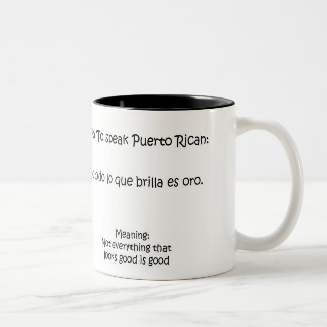 How to Speak Puerto Rican Two-Tone Coffee Mug (Right)