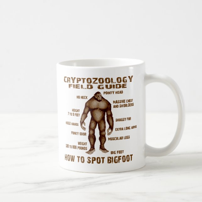 HOW TO SPOT BIGFOOT - Cryptozoology Field Guide Coffee Mug (Right)