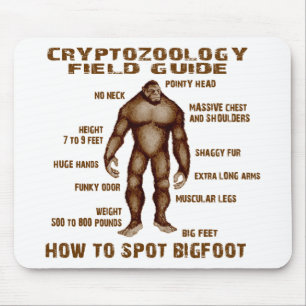 HOW TO SPOT BIGFOOT - Cryptozoology Field Guide Mouse Mat