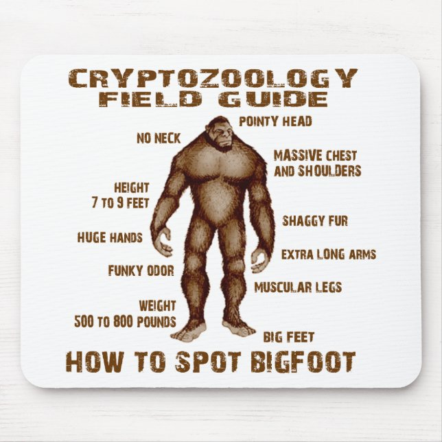 HOW TO SPOT BIGFOOT - Cryptozoology Field Guide Mouse Mat (Front)
