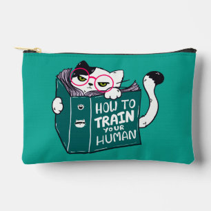 How To Train Your Human Funny Cat with Sunglasses Accessory Pouch