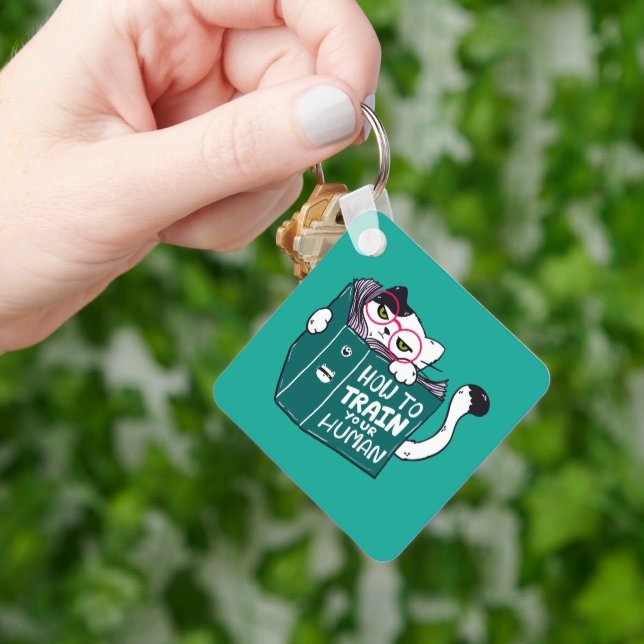 How To Train Your Human Funny Cat with Sunglasses Key Ring (Hand)