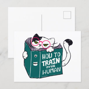 How To Train Your Human Funny Cat with Sunglasses Postcard