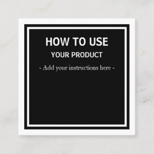 How To Use Black Instruction Cards