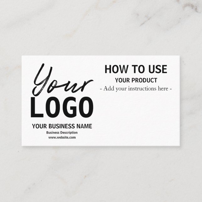 How To Use Instruction Cards (Front)